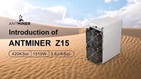 Zcash Antminer Z15 Pro 860KSol/s ZEC Miner à bas prix, mineurs ASIC Bitmain pour ZEC/Zcash, rendement maximal, Z15 Pro avec alimentation APW12