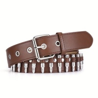 Ceinture Homme en Cuir PU, Chaîne de Taille Balle Argentée en Métal, Ceinture Punk à Boucle ardillon en Alliage pour Cadeau