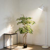 Arbre d'érable artificiel d'intérieur de 140 cm, plante en pot à feuilles persistantes faite à la main avec un tronc en bois véritable pour la décoration de la maison, de l'hôtel et des mariages