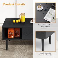 Petites tables centrales modernes en bois avec étagère de rangement et compartiment caché Tables basses élévatrices pour le salon