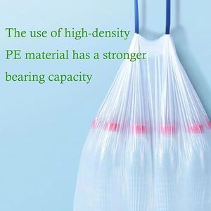 15 Gallon Tear Free Drawstring Trash Bags, Large, White, Fresh Clean Scent <b>Plastic</b> for Office Bedroom Living Room <b>Kitchen</b> - Product Image 6