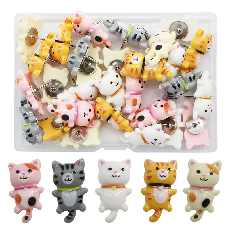Lot De 50 Punaises Décoratives En Forme De Pattes De Chat - Pour Tableaux En Liège, Murs, Bureau - Fixation Sans Dommage, Couleurs Assorties