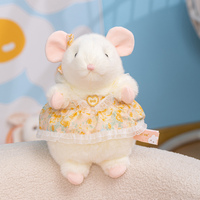 Meilleures ventes : Peluche Souris Kawaii avec robe, Animal en peluche, Cadeau de fête, Décoration d'intérieur, Jouet poupée Souris Fleur Amusante