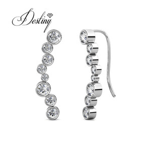 Pendientes de Plata de Ley 925 Daisini adornados con cristales de <span class=keywords><strong>Swarovski</strong></span>, joyería, accesorio de nuevo diseño para mujer - Product Image 3