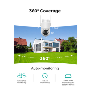 กล้องวงจรปิด WiFi ความละเอียดสูง 2K 3MP สำหรับภายนอกอาคาร OEM ODM 360 องศา ° กล้อง PTZ, ระบบตรวจจับมนุษย์, ไฟสปอตไลท์และไซเรนเตือนภัย, ระบบมองเห็นกลางคืนแบบสี - Product Image 2