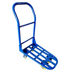 Truk tangan Platform baja lipat, keranjang troli industri empat roda kapasitas beban 500kg OEM performa sangat baik - Product Image 2
