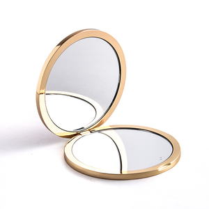 Vòng Hình Dạng Lớn Màu Đỏ Quẻ Nổi Logo Chất Lượng Cao Vàng Kim Loại Double Side Trang Điểm Nhỏ Gọn Gương - Product Image 5
