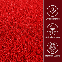 Tapis de gazon artificiel rouge vif pour extérieur, 20 mm, synthétique, pour décoration de cour et fournitures de mariage