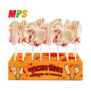 HALAL Chứng Nhận Custom Halloween Kẹo Kẹo Các Bộ Phận Cơ Thể Finger \ Feet \ Ear \ Nose Skeleton Shape Kẹo Cứng Kẹo Kẹo Nhà Máy