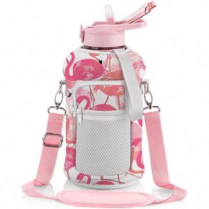 Échantillon gratuit, vente en gros, bouteille d'eau portable personnalisée, impression promotionnelle, écologique, OEM, sac isotherme, vert, imperméable - Product Image 5