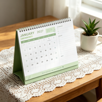 Calendrier de bureau en papier personnalisé OEM, imprimé, Année Académique 2027-2026, Juillet à Décembre, Calendrier mensuel à feuilles mobiles pour l'école, le bureau, ou comme cadeau