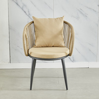 Ensemble trois pièces de table et chaises en rotin d'extérieur, étanche, style simplicité moderne, pour balcon, jardin, cour, loisirs, emballage postal