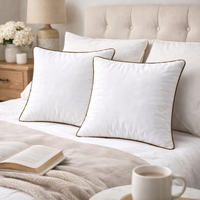 Coussin carré moderne uni avec passepoil contrastant, garnitures en coton 233TC pour lit, canapé, cou, vente en gros OEM