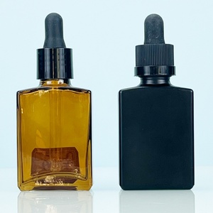 30ml Amber Matte Black Rectangular Essential Oil Glass <b>Dropper</b> <b>Bottle</b> 50ml Cosmetics Eye Essential Oil Glass <b>Dropper</b> <b>Bottle</b> - Product Image 1