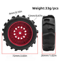 4 Piezas de Ruedas de Goma para Control Remoto, 72 mm, 12 mm, Hexagonales, para Arrma 1/14, Coche RC, Juguetes, Piezas de Mejora, Accesorios