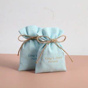 Bolsa de Lona de Lujo de Alta Calidad, Diseño Único, Color Azul Agua Claro, Mini, Pequeña, con Logotipo Personalizado, para Mujeres y Niñas, para Joyería - Product Image 5