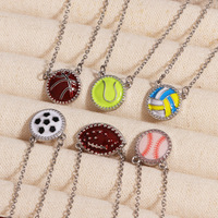 Nuevo Collar Deportivo - Colgante de Fútbol, Voleibol y Béisbol, Joyería de Amistad Esmaltada a la Moda, Accesorio Atlético de Tendencia