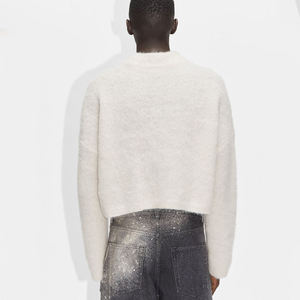 Logo personnalisé Oem Odm unisexe <span class=keywords><strong>pull</strong></span> court tricoté <span class=keywords><strong>pull</strong></span> de créateur hiver tricots <span class=keywords><strong>alpaga</strong></span> mohair <span class=keywords><strong>pull</strong></span> court moelleux pour hommes - Product Image 3