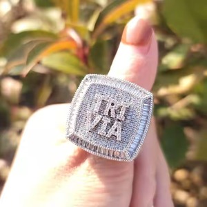 Vente chaude VVS Moissanite Hip-hop Anneau Or/Jaune Plaqué Bijoux pour Mariage Hommes et Femmes Anneau - Product Image 5