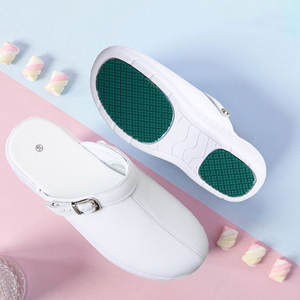 Chaussons infirmiers en acier résistant à l'usure blancs, antidérapants, en cuir véritable, chaussures infirmiers pour hôpital - Product Image 6