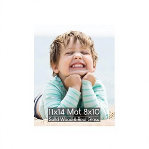 Set di 4 Cornici Rettangolari 11x14 per <span class=keywords><strong>Foto</strong></span> 8x10, in Legno Massiccio con Vetro HD, Decorazione da Parete - Product Image 1
