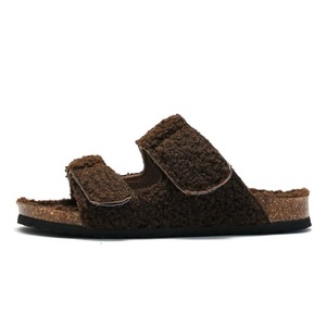 Sandales en liège doux pour femmes, <span class=keywords><strong>sabots</strong></span> ajustables, mules douillettes en fausse fourrure de <span class=keywords><strong>mouton</strong></span>, daim synthétique, chaudes pour l'intérieur et l'extérieur, hiver et automne - Product Image 6