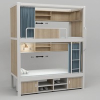 Nouveau lit capsule 4 places, taille double, lits superposés modernes en métal avec rangement pour la maison, les dortoirs universitaires, les hôpitaux