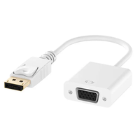 Câble adaptateur convertisseur VGA HDTV 4K DisplayPort DP vers VGA 1m, paire torsadée 5mm PVC, logo, lecteur DVD audio-vidéo domestique