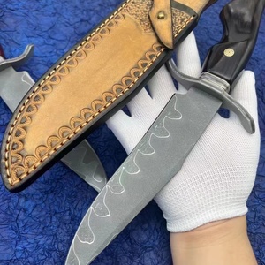 Couteau de poche tactique en acier inoxydable Damas de haute qualité LiuYun, manche en bois, étui, usage industriel DIY, OEM/ODM - Product Image 4