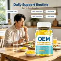 Gummies de Glucosamine et Chondroïtine de Haute Qualité Saveur Ananas pour le Soutien Articulaire, Complément Alimentaire, 60 Unités