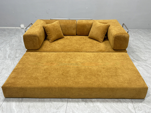 Divano Modulare in Corduroy a Righe Larghe Indigo con Gambe Vuote Argento, Certificato ISO, per Ordini all'Ingrosso, Ideale per Lobby di Negozi di Dolci - Product Image 5