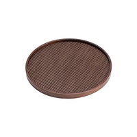 Nouveau 2026 Tapis de table rond en bambou couleur noyer, Plateau de service à thé, Support pour pot, Ensemble de thé Kung Fu, Design moderne et minimaliste