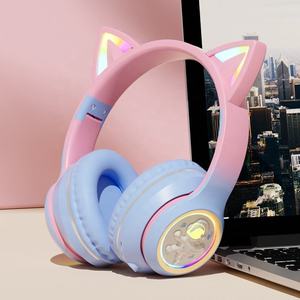 Manufacture LED <strong>Cute</strong> <strong>Earphones</strong> for Kids Children <strong>Cute</strong> Cat Headsets Excellent Wireless Noise Cancelling Cat Ear Headphones - Product Image 3