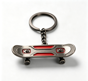 พวงกุญแจโลหะรูปสเก็ตบอร์ดเคลือบเงา ของที่ระลึกและของแจก - Product Image 3