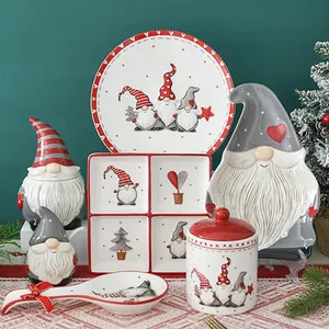 Juego de vajilla de Navidad Diseño de Gnomo Plato de servicio Taza de Papá Noel idea de regalo
