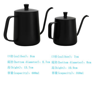 Instock 600ml Pot kopi baja tahan karat dengan tutup cerat mulut panjang Logo kustom kendi rumah penggunaan Pot air logam pegangan ketel tetes - Product Image 5