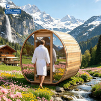 Outdoor-Fass-Sauna-Set: Außenkabine, Holzsauna, Elektrische Außensauna