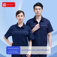 Tenue de travail d'été 100 % coton pour hommes, uniforme à manches courtes et longues pour électriciens, centrales électriques et travailleurs immobiliers