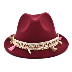 Nuovo arrivo in tinta unita autunno inverno caldo cappello di lana da uomo britannico cappello Fedora cappello a tesa piccola cappello in feltro per giocatore d'azzardo all'ingrosso - Product Image 1