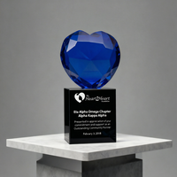Trofeo de Cristal Rojo Noble en Forma de Corazón, Premio Personalizado con Logotipo, Regalo Promocional Empresarial, Regalo de Amor, Decoración, Regalo de Boda, Artesanía