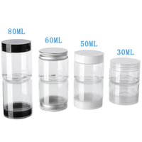 Bocaux transparents pour animaux de compagnie de haute qualité, bocal en plastique à vis de qualité alimentaire avec couvercle en aluminium