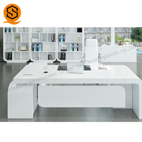 Mobilier de bureau à domicile léger et luxueux Bureau en pierre Table d'ordinateur en marbre haut de gamme Table nordique de direction
