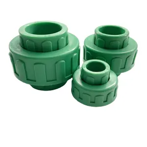 PPR Material Hot Sale Pure Plastic PPR Pipe Fittings Green Color PPR Fitting PN25 Union