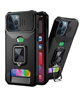 Case with card slot Sliding window lens protection Suit for ONE Plus10 Pro Hybrid TPU+PC 360 degree rotating Shockproof cover