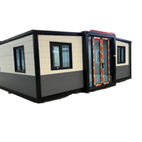 Casa Contenedor de Acero Expandible de 40 Pies/20 Pies, Fácil de Plegar, Casa Pequeña de 3 Dormitorios con Cocina, con Material de Panel Sándwich