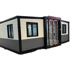 Maison conteneur en acier extensible facile à plier de 40 pieds et 20 pieds, petite maison de 3 chambres avec cuisine, dotée de panneaux <span class=keywords><strong>sandwich</strong></span> - Product Image 1