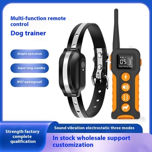 बुद्धिमान रिमोट कंट्रोल इलेक्ट्रिक शॉक कंपन रिचार्जेबल ip67 वाटरप्रूफ डॉग ट्रेनर छाल स्टॉपर 4 कार्य मोड 20 + - Product Image 2