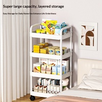 Étagère à roulettes multi-niveaux pour cuisine, chambre, salle de bain/toilettes, rangement mobile pour collations de bébé