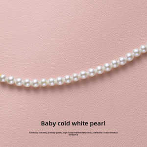 Collier pendentif quotidien pour femme en or, perles d'eau douce naturelles, forme géométrique fine, plaqué platine et rhodium, bijoux en perles - Product Image 4