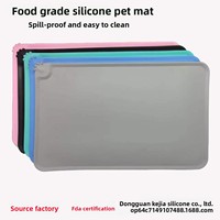 Tapis pour animaux de compagnie en silicone de qualité alimentaire, motif uni, anti-débordement, facile à nettoyer, anti-dérapant, grand tapis pour chien de 48 cm, toutes saisons